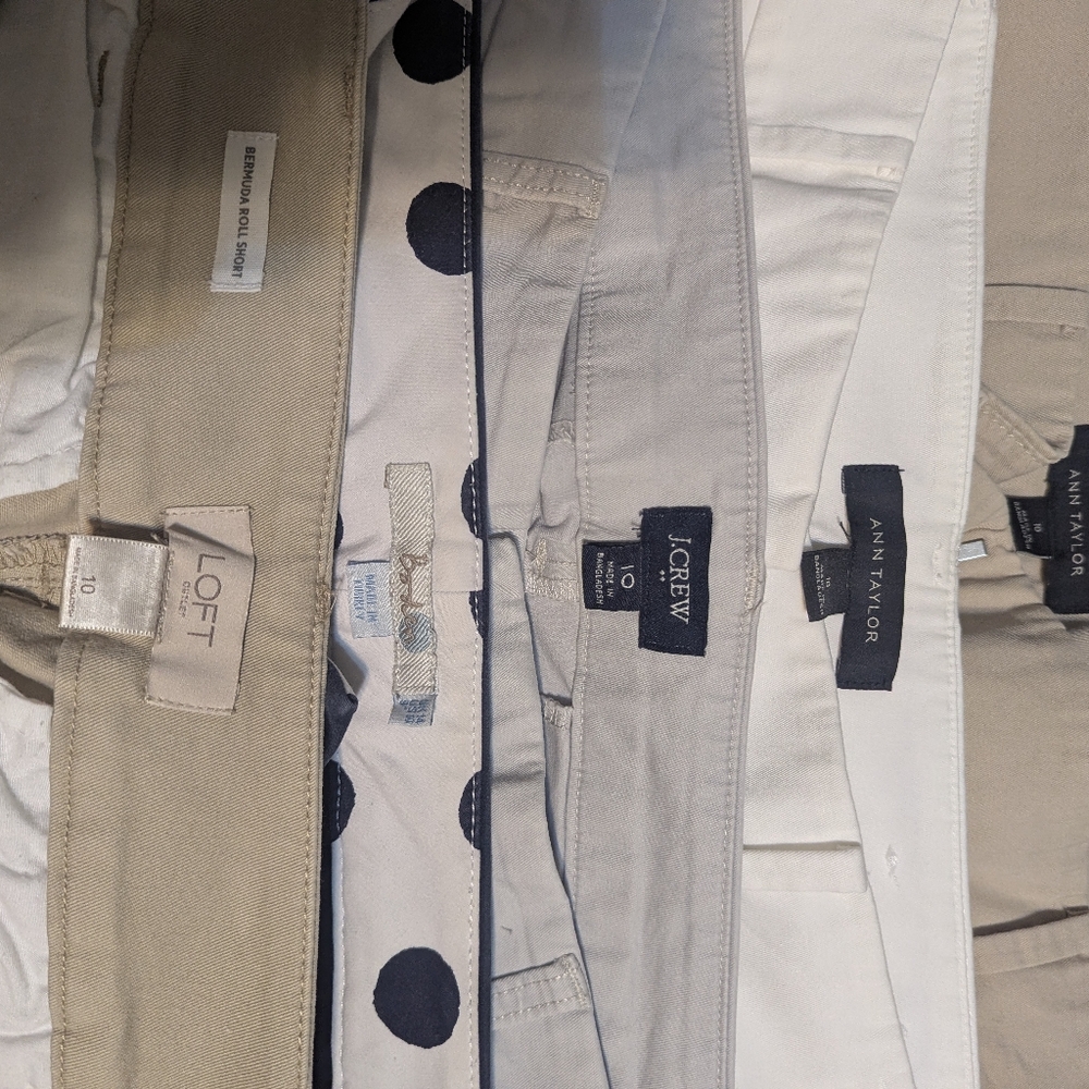 Lot Of 5 Pair Bermuda Shorts Size 10 Ann Taylor, Boden, J. Crew, Loft - Picture 2 of 6